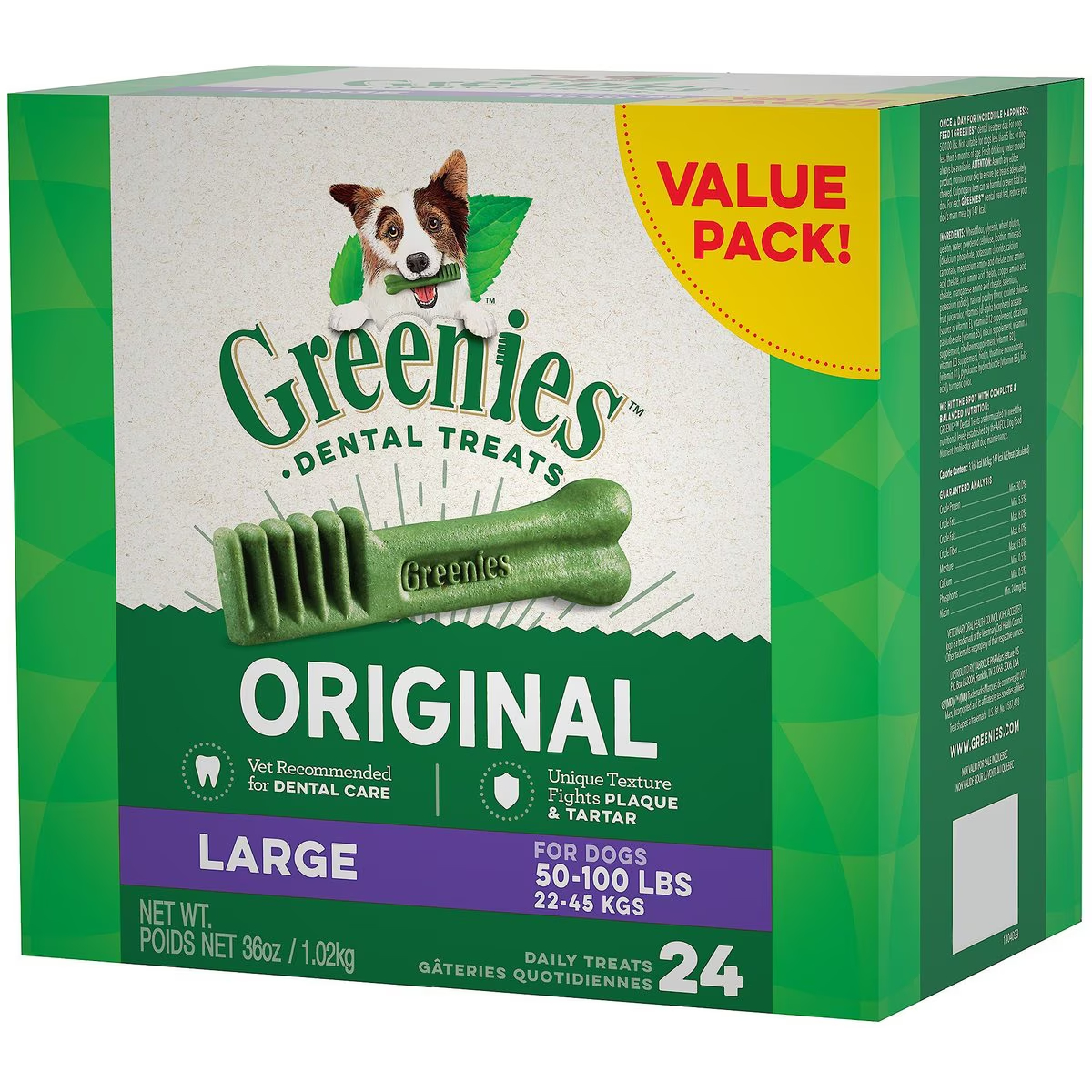 Greenies Large Original Chicken Flavor Dental Dog Treats New