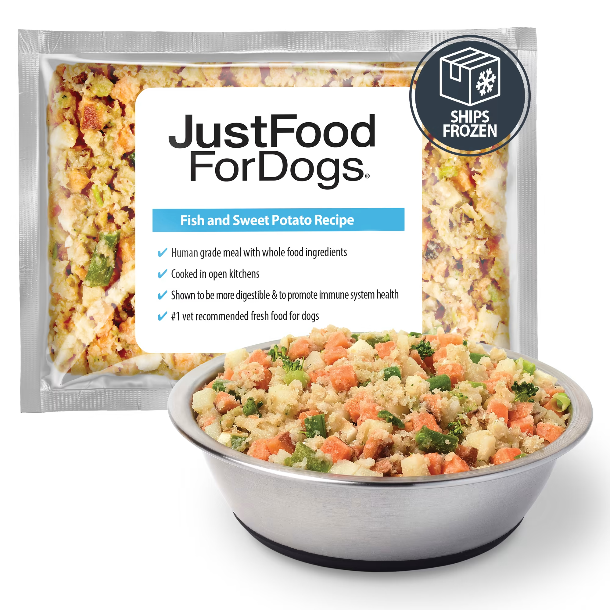 JustFoodForDogs Fish & Sweet Potato Frozen Dog Food