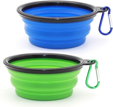 4SLSON Collapsible Dog Bowl, 2 Pack Collapsible Dog Water Bowls