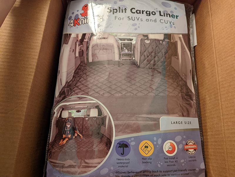 4knines dog split suv cargo liner in a box