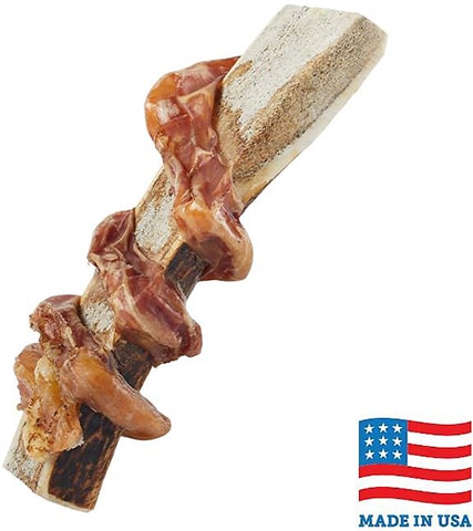 Bones & Chews Made in USA Bully Wrapped Elk Antler Split