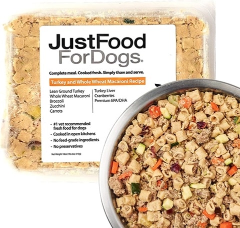 JustFoodForDogs Turkey & Whole Wheat Macaroni Recipe Fresh Frozen Dog Food