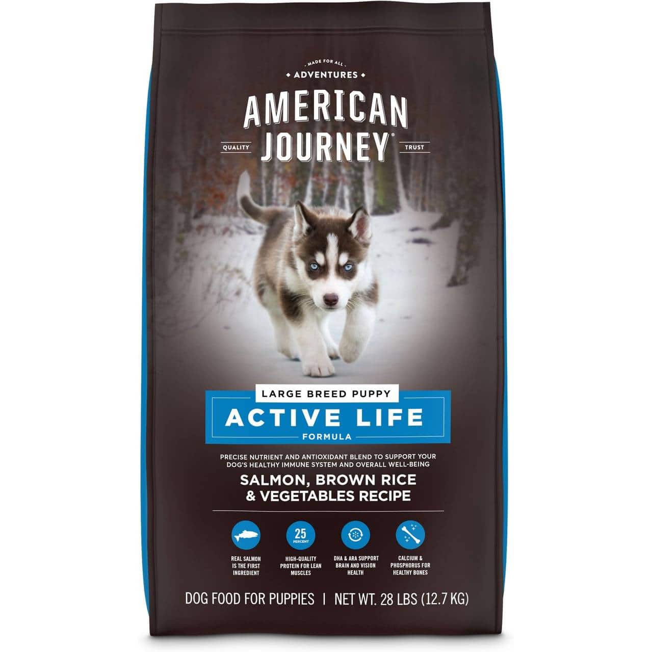American Journey Active Life Formula Large Breed Puppy Salmon, Brown Rice & Vegetables Recipe Dry Dog Food (1)