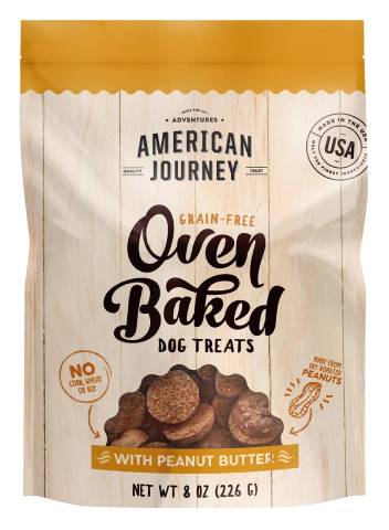 American Journey Peanut Butter Recipe Grain-Free Oven Baked Crunchy Biscuit Dog Treats