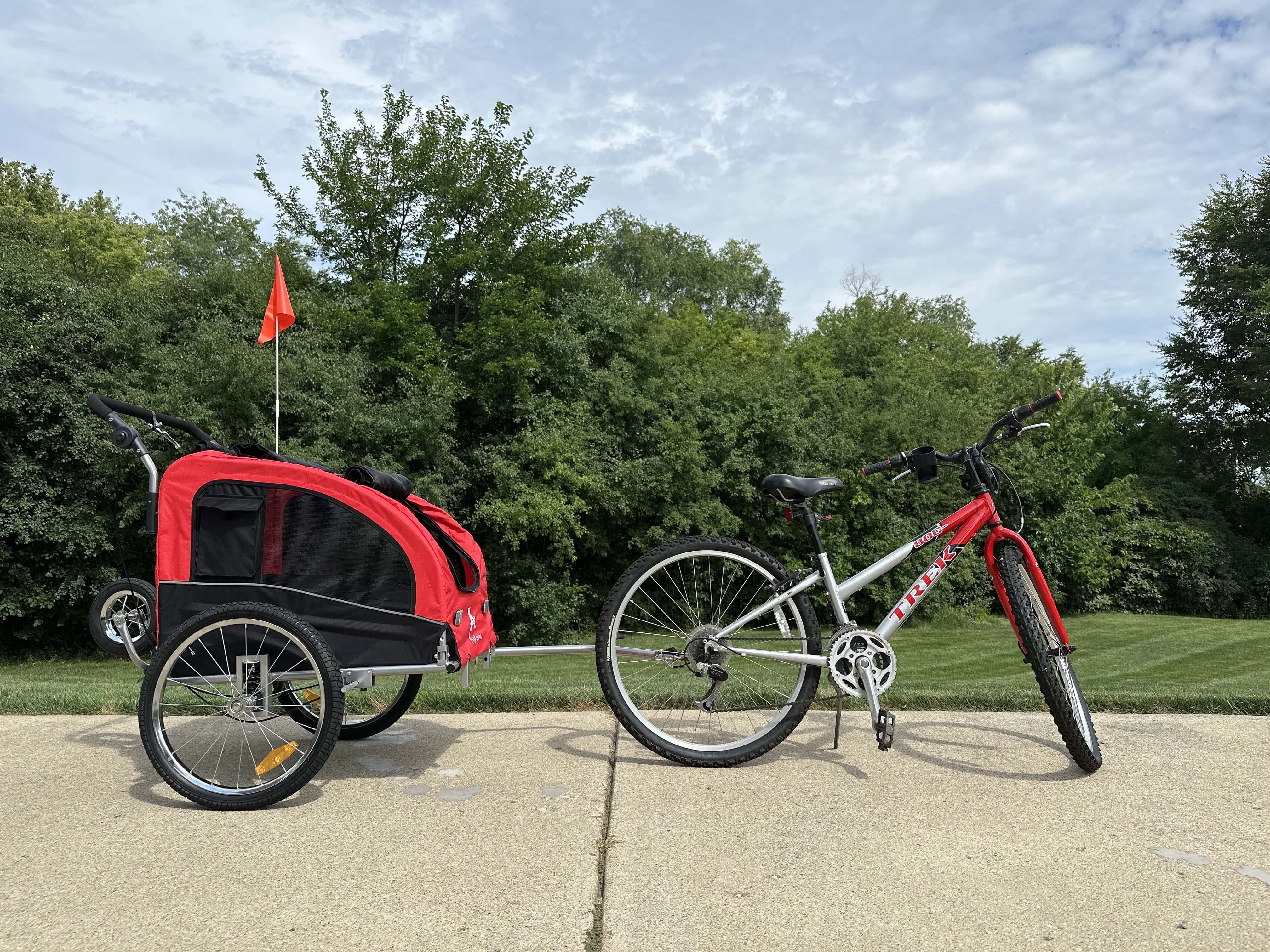 Aosom dog bicycle trailer full view