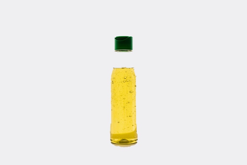 Baby shampoo in clear bottle