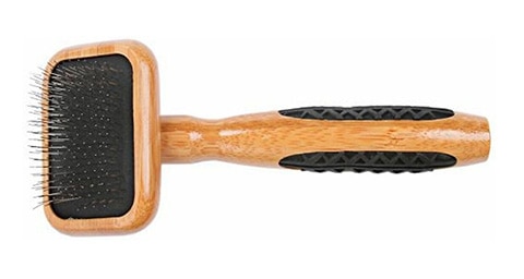 Bass Brushes De-matting Slicker Style Dog & Cat Brush, Bamboo-Dark Finish
