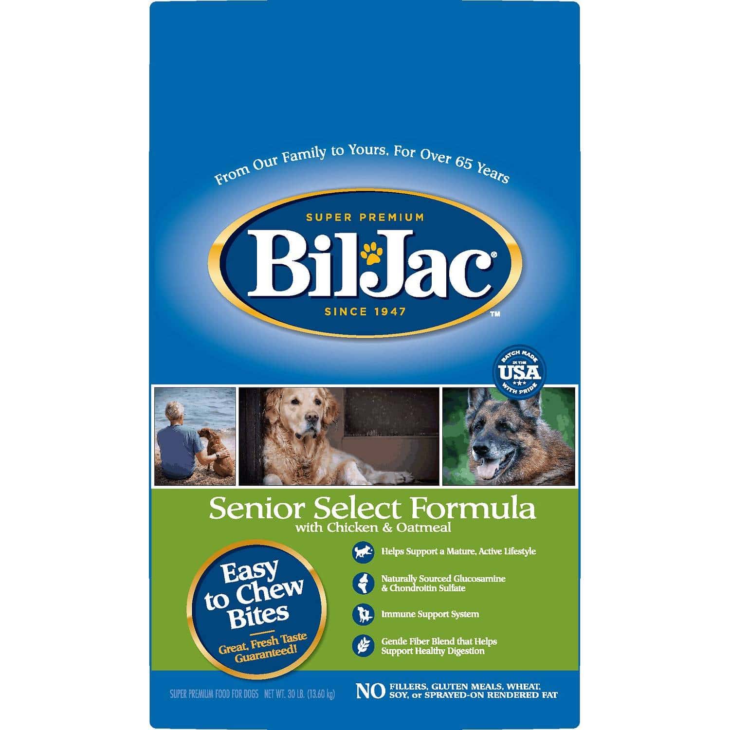 Bil-Jac Senior Select Chicken & Oatmeal Recipe Dry Dog Food (1)