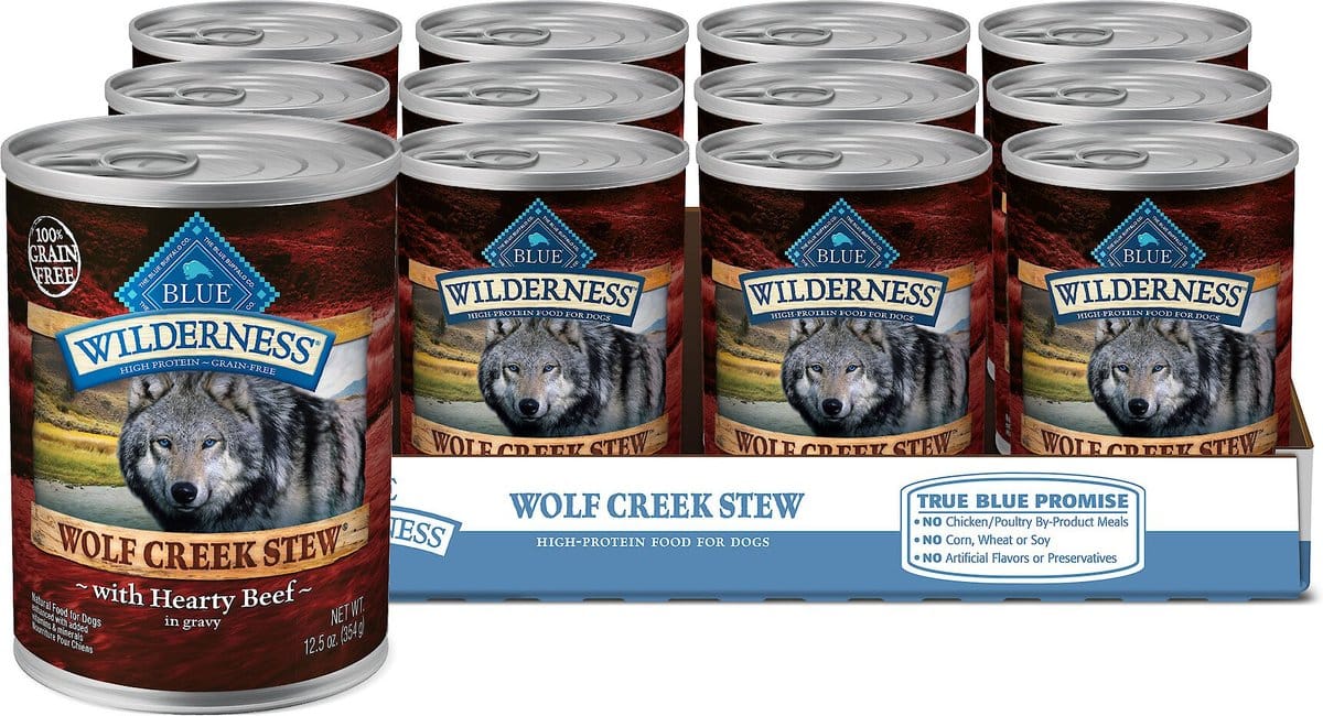 Blue Buffalo Wilderness Wolf Creek Stew Hearty Beef Stew Grain-Free Adult Canned