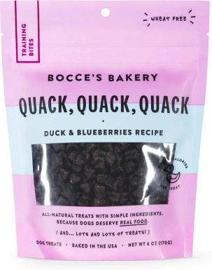 Bocce's Bakery Quack Quack Quack Duck & Blueberry Recipe Training Bites