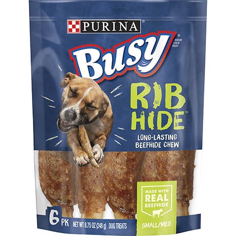 Busy Bone Rib Hide 5 Dog Treats