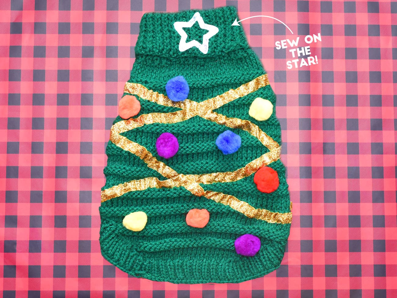 DIY Christmas Tree Sweater for Dogs