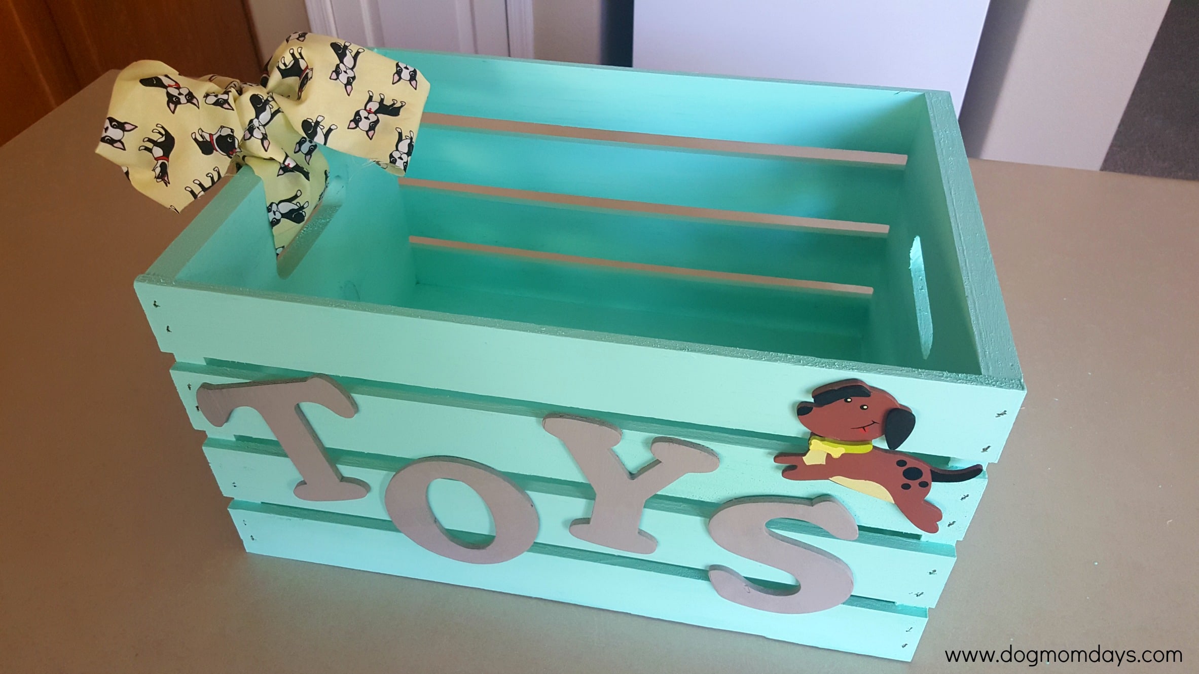 DIY Decorative Crate Dog Toy Box
