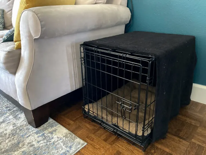 DIY Dog Crate Side Table