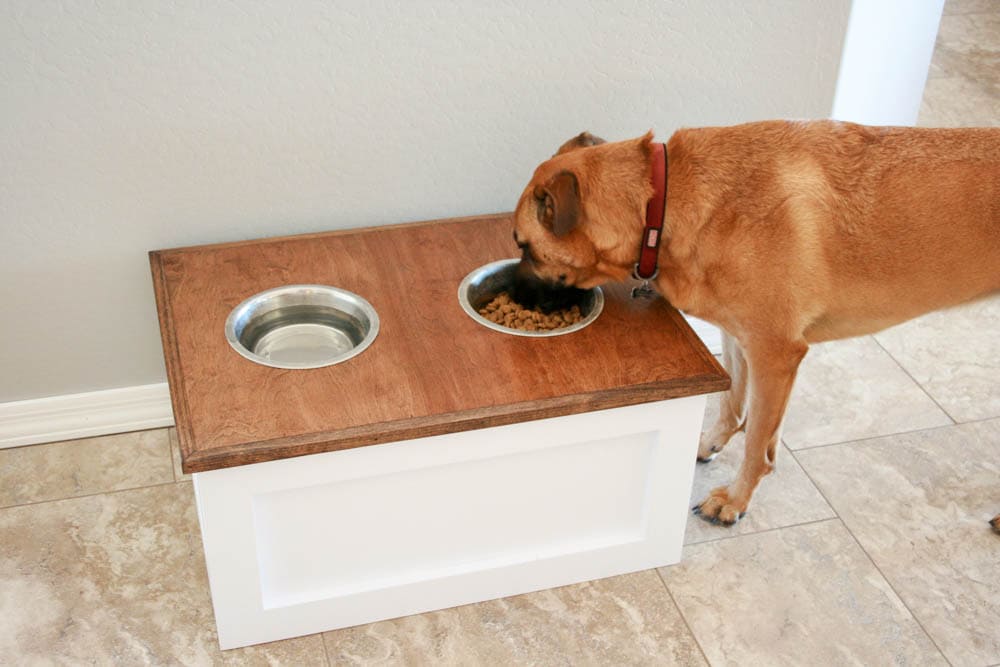DIY Dog Food Station With Storage by Addicted to DIY