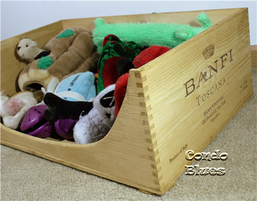 DIY Wine Rack Dog Toy Box