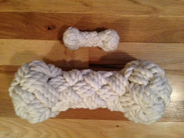 DIY Woven Rope Bone Dog Toy