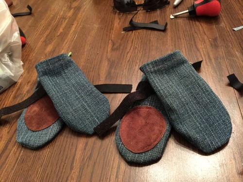 DIY Dog Boots Using Old Jeans