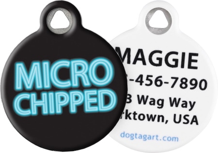 Dog Tag Art Microchipped Personalized Dog & Cat ID Tag