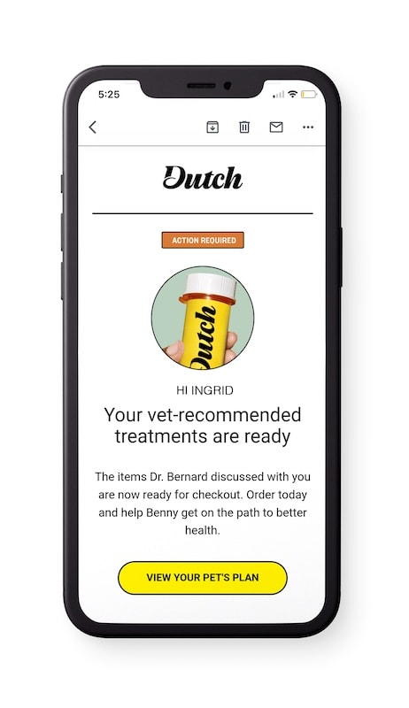 Dutch treatment email on phone