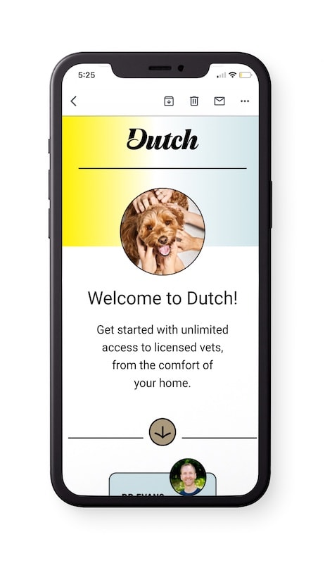 Dutch welcome email on phone