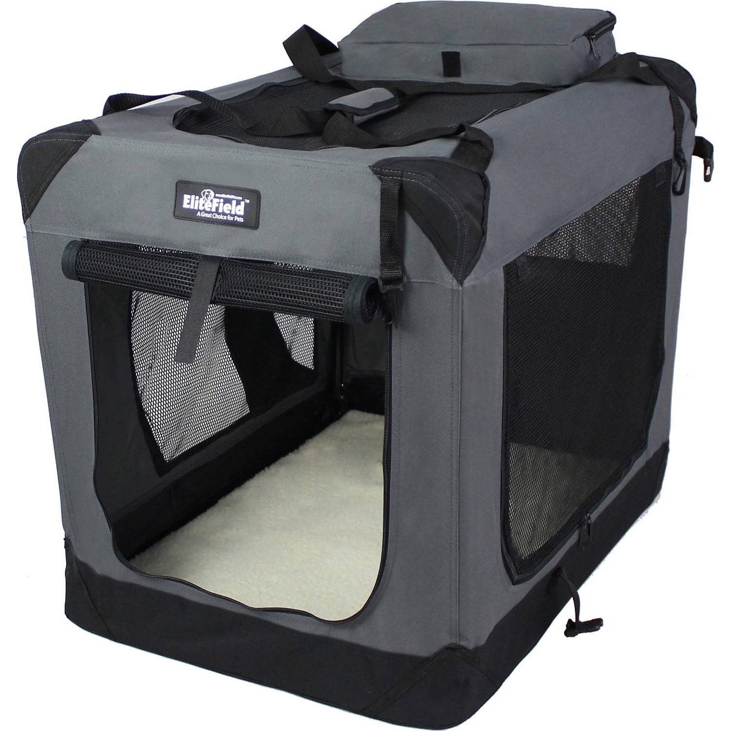 EliteField 3-Door Collapsible Soft-Sided Dog Crate (1)