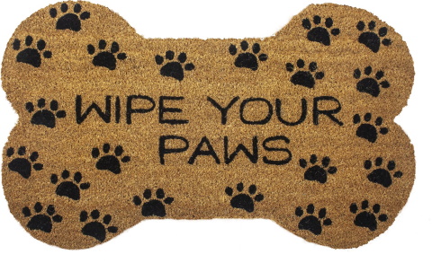 Entryways Wipe Your Paws Bone Shape Doormat