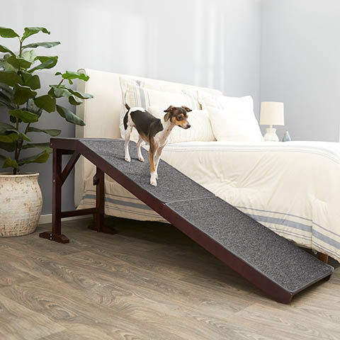 Frisco Deluxe Wooden Carpeted Cat & Dog Ramp