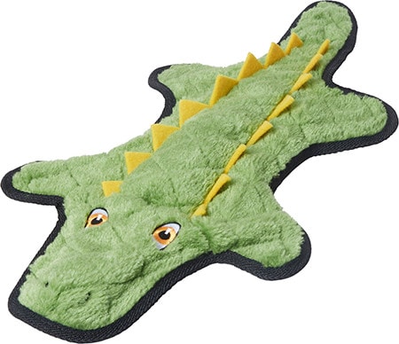Frisco Flat Plush Squeaking Alligator Dog Toy