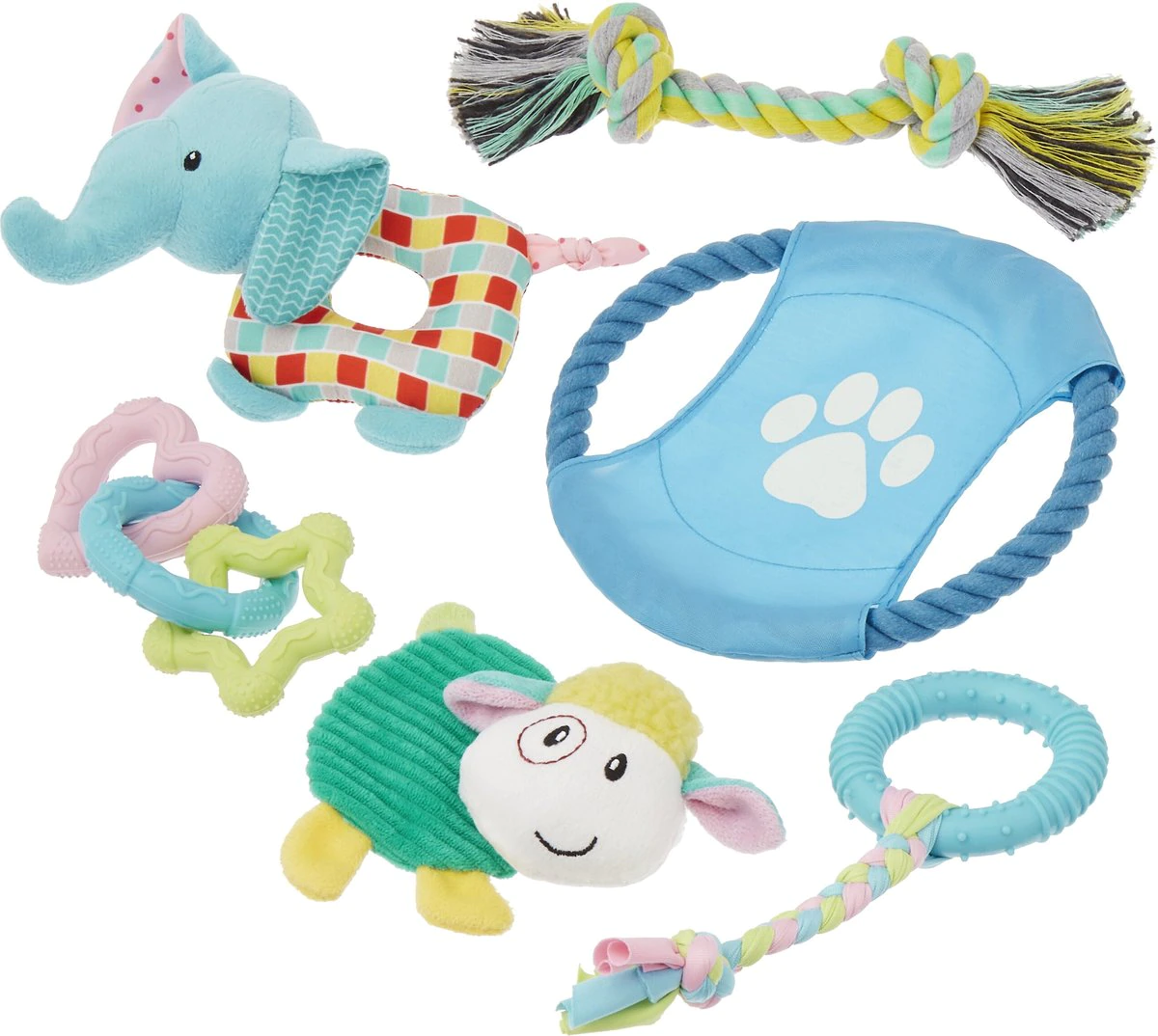 Frisco Little Friends Plush, Flyer & TPR Variety Pack Puppy Toy