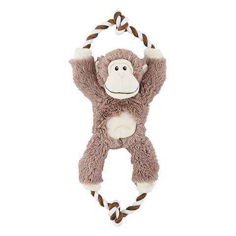 Frisco Plush Rope Squeaking Monkey