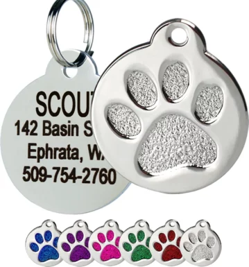 Frisco Stainless Steel Personalized Dog & Cat ID Tag, Paw Print