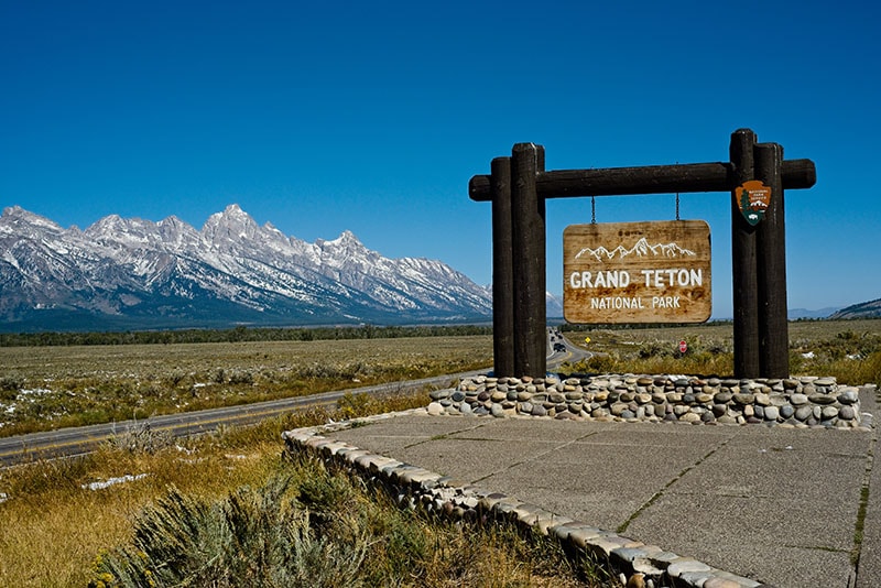 Grand Teton National Park sign beside US 191 North