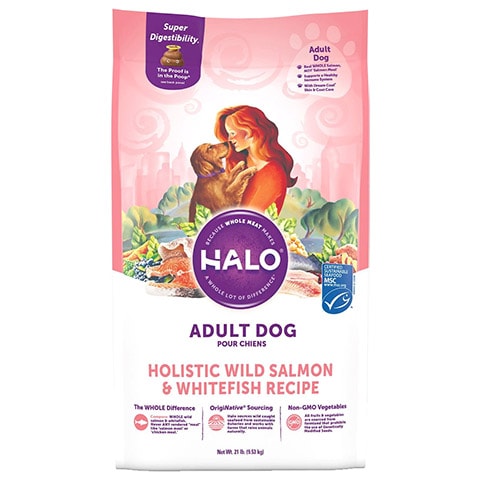 Halo Holistic Wild Salmon & Whitefish Dog Food Recipe Adult