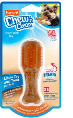 Hartz Chew 'n Clean Chicken Flavored Drumstick Dog Treat & Chew Toy