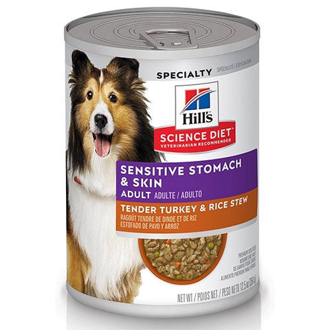 Hill’s Science Diet Adult Sensitive Stomach & Skin Tender Turkey & Rice Stew Canned Dog Food