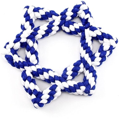 Midlee Hanukkah Star of David 6.5in Rope Dog Toy