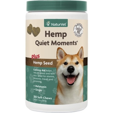 NaturVet Hemp Quiet Moments Soft Chews Calming Supplement for Dogs 180 Soft Chews