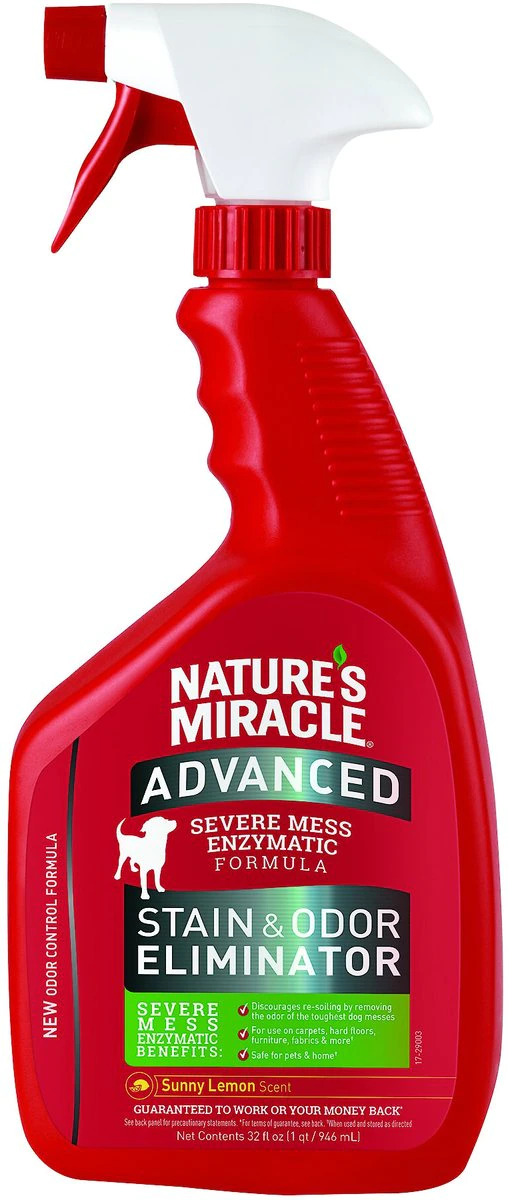 Nature's Miracle Advanced Dog Stain & Odor Remover Spray Sunny Lemon