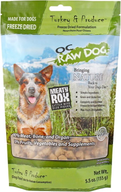 OC RAW DOG Freeze Dried Meaty Rox Turkey Produce