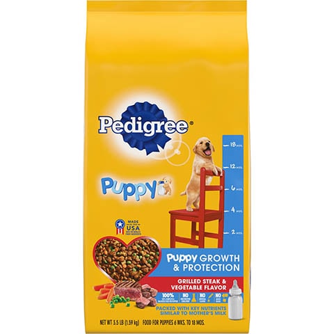 Pedigree Puppy Growth & Protection Grilled Steak & Vegetable Flavor Dry Dog Food