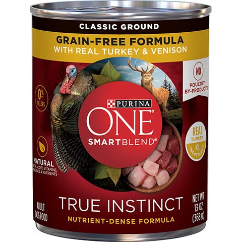 Purina ONE SmartBlend True Instinct Classic Ground with Real Turkey & Venison Canned Dog Food