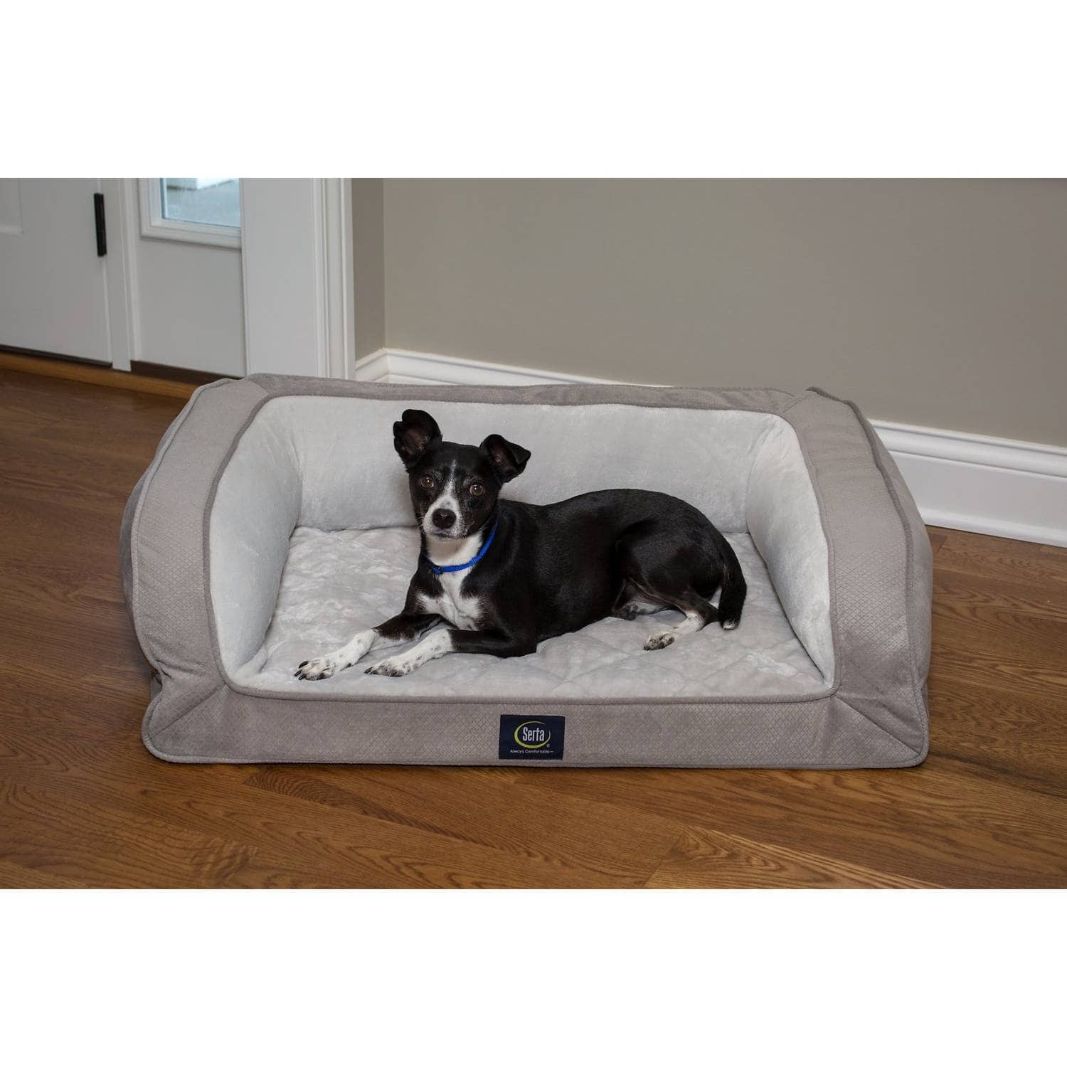 Serta Quilted Orthopedic Bolster Dog Bed (1)
