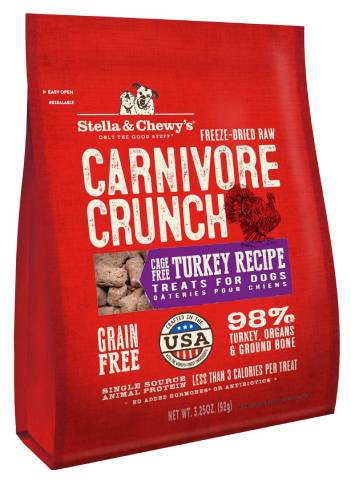 Stella & Chewy's Carnivore Crunch Cage-Free Turkey Recipe Freeze-Dried Raw Dog Treats