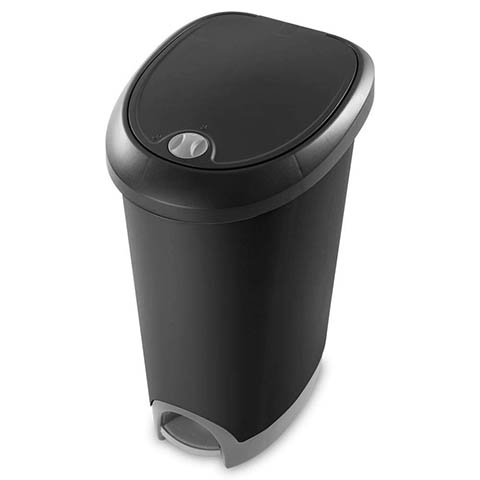 Sterilite 12.6 Gallon Locking Lid Step On Kitchen Wastebasket Trashcan