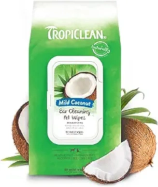 TropiClean Mild Coconut Dog Ears Cleaning Wipes
