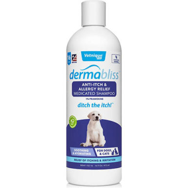 Vetnique Labs Dermabliss Medicated Anti-Itch & Allergy Relief Soothing Oatmeal Medicated Dog & Cat Shampoo