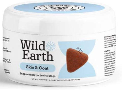 Wild Earth Skin & Coat Dog Supplement