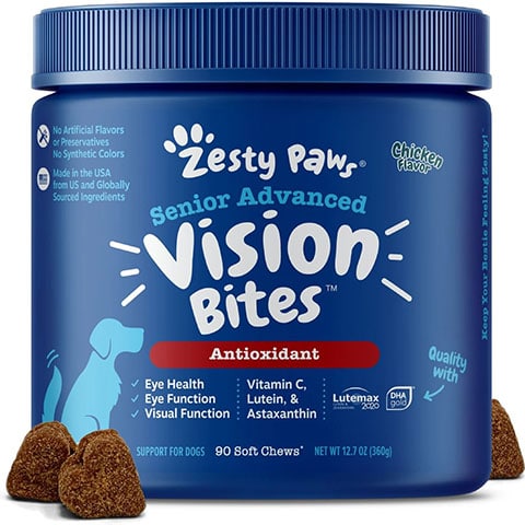 Zesty Paws Advanced Vision Bites Chicken Flavored Soft Chews Vision Supplement