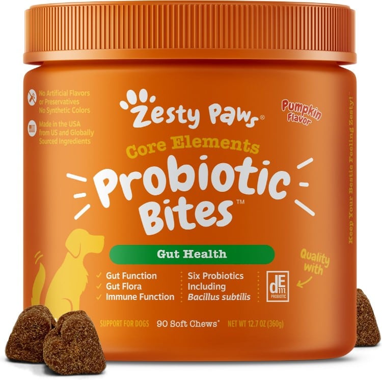 Zesty Paws Core Elements Probiotic Soft Chews Digestive Supplement for Dogs